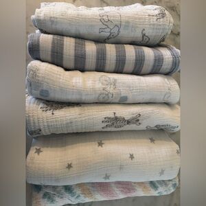 Set of six (6) Aden + Anais Muslin Swaddles